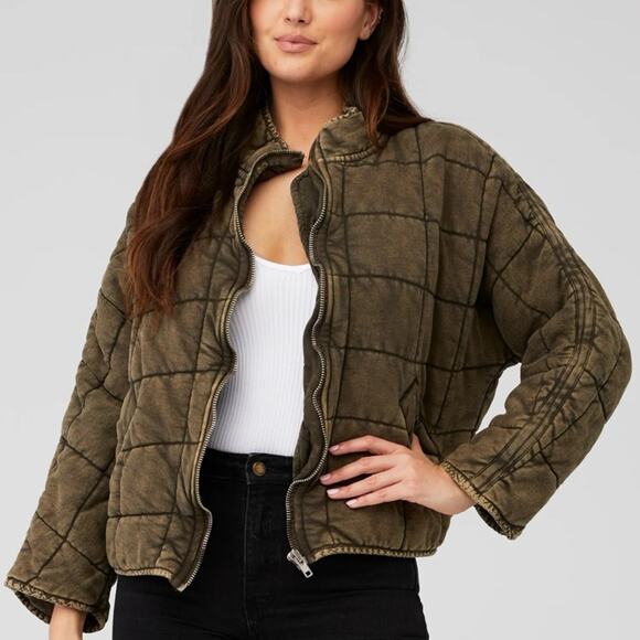 Free People Dolman Quilted Knit Jacket sz Large $198 - Picture 3 of 5